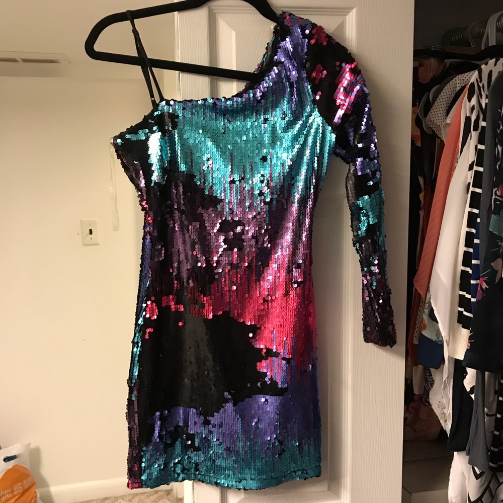 Charlotte Russe Midi Multicolored Sequins Dress S